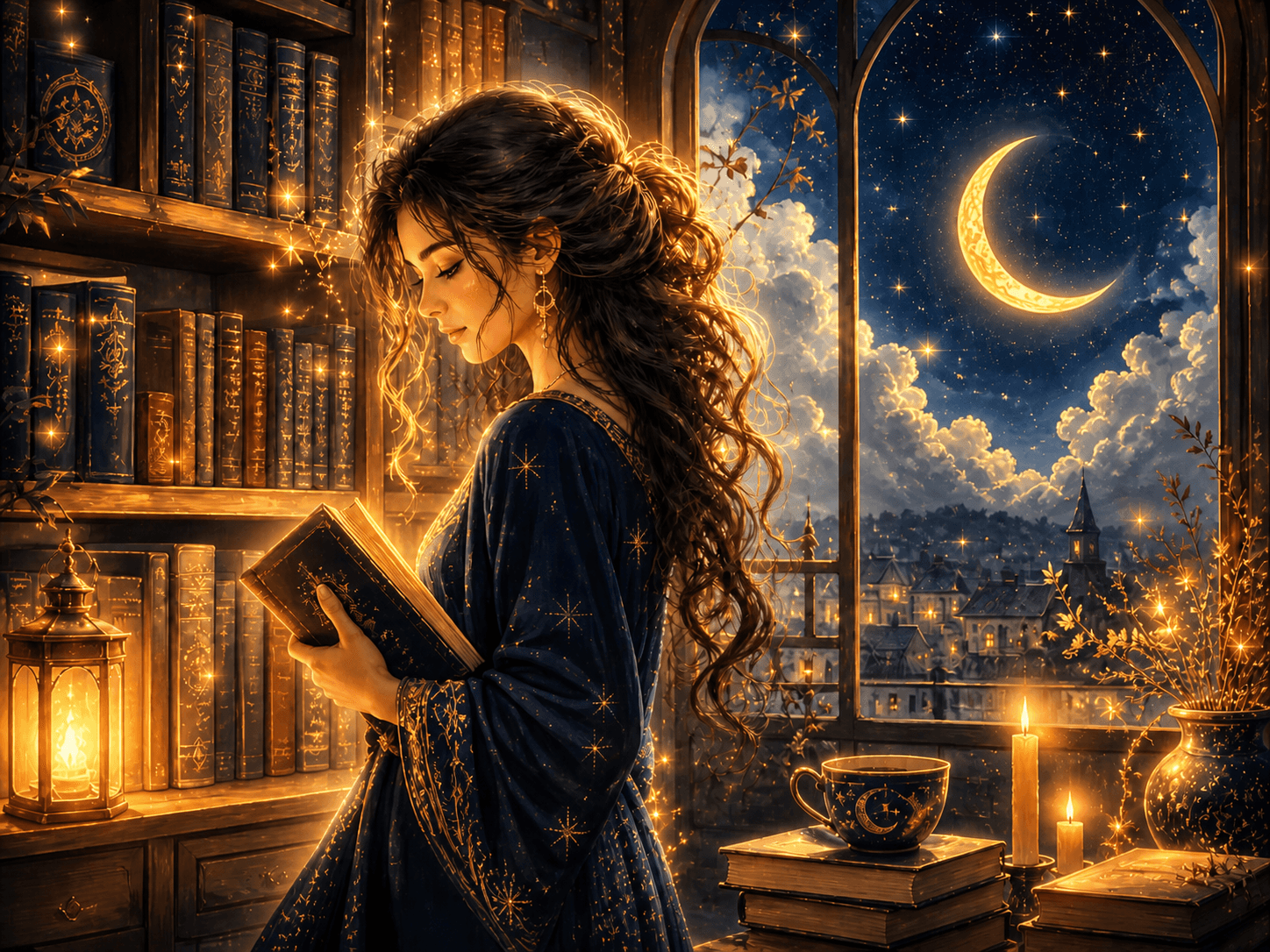 Magical reading by moonlight